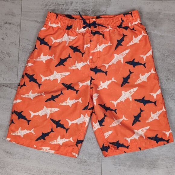 3/$20 Joe Fresh Shark Print Swim Trunks Beach Summer Bathing Suit Shorts - Picture 11 of 11